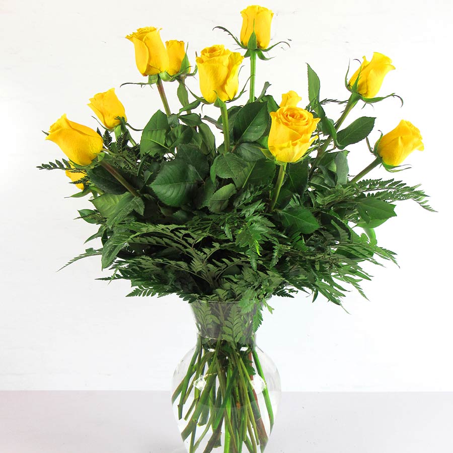 Premium Dozen Long-Stem Yellow Rose Arrangement - Dierbergs Markets